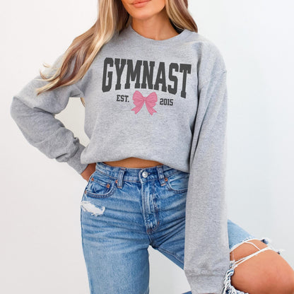 Custom Coquette Bow Gymnastics Sweatshirt