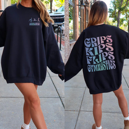 Custom Gymnastics Flips Grips Kips Sweatshirt