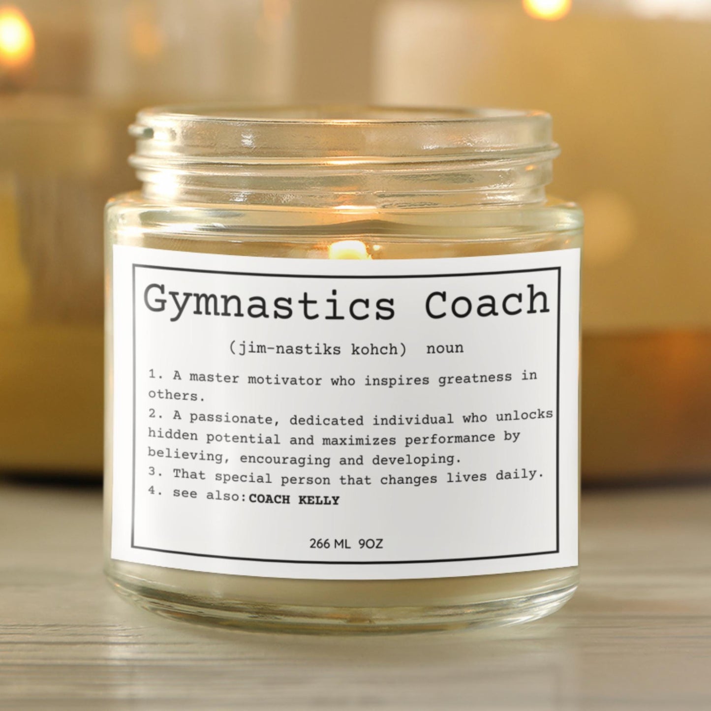 Personalized Gymnastics Coach Candle