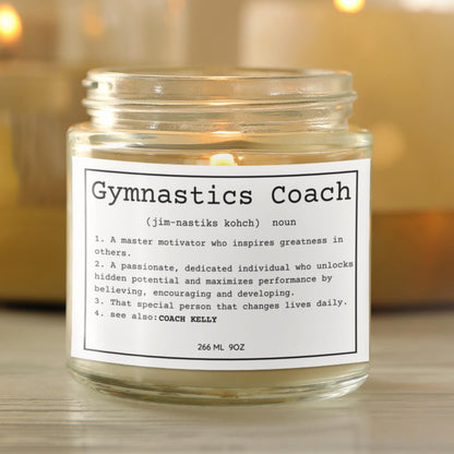 Personalized Gymnastics Coach Candle