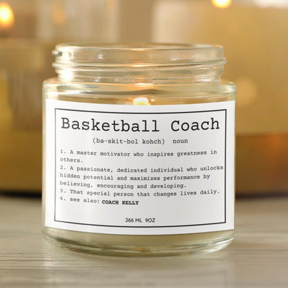 Personalized Basketball Coach Candle