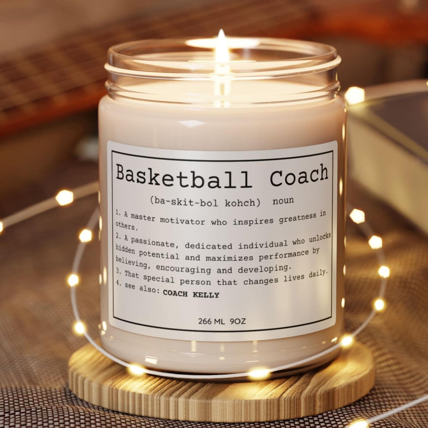 Personalized Basketball Coach Candle