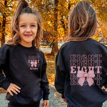 Personalized 8th Birthday Bow Sweatshirt