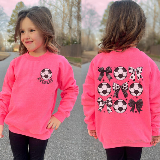 Personalized Soccer Bow Sweatshir