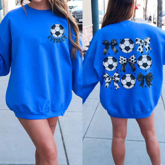 Custom Soccer Bow Sweatshirt