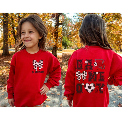 Personalized Soccer Bow Sweatshirt