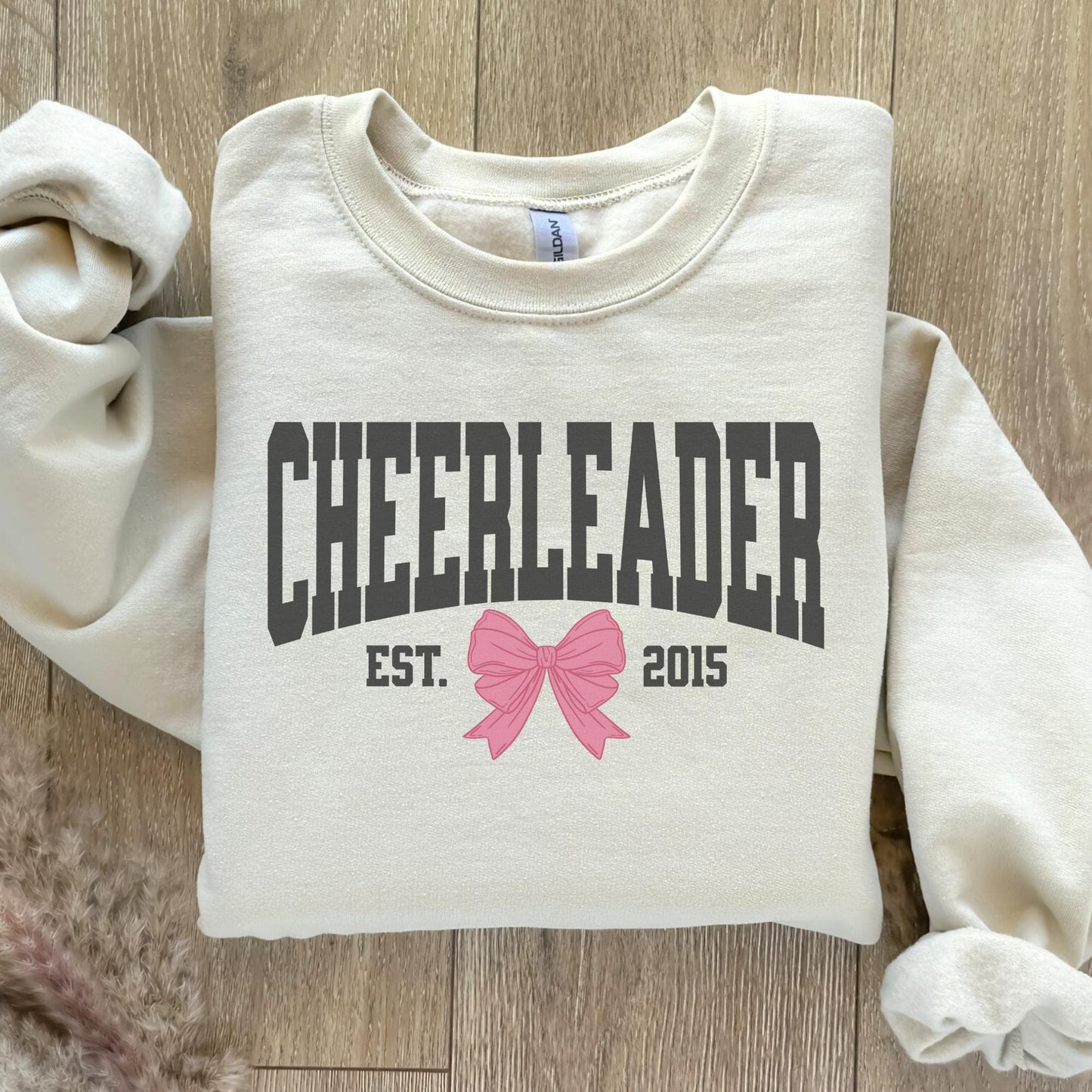 Custom Coquette Bow Cheerleader Sweatshirt