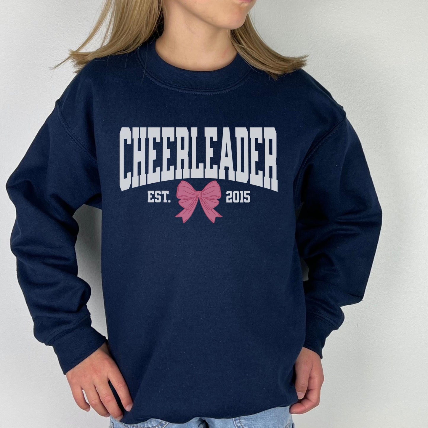 Custom Coquette Bow Cheerleader Sweatshirt