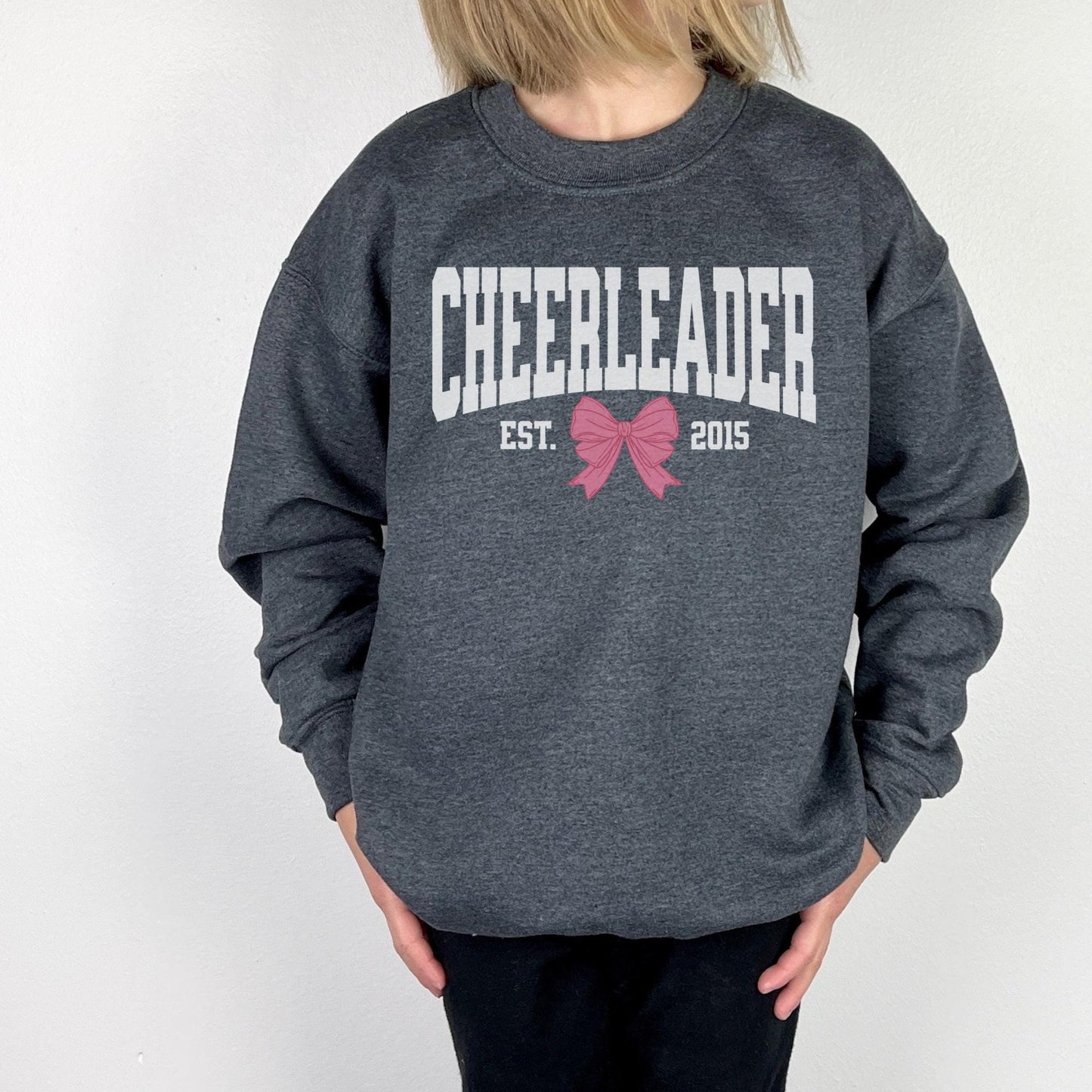 Custom Coquette Bow Cheerleader Sweatshirt