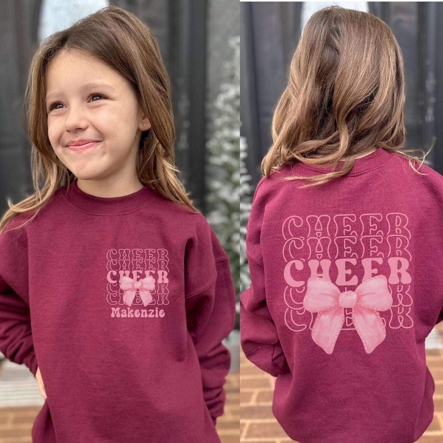 Personalized Cheer Bow Sweatshirt