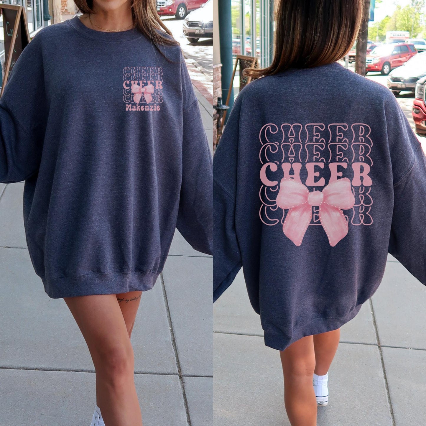 Personalized Cheer Bow Sweatshirt