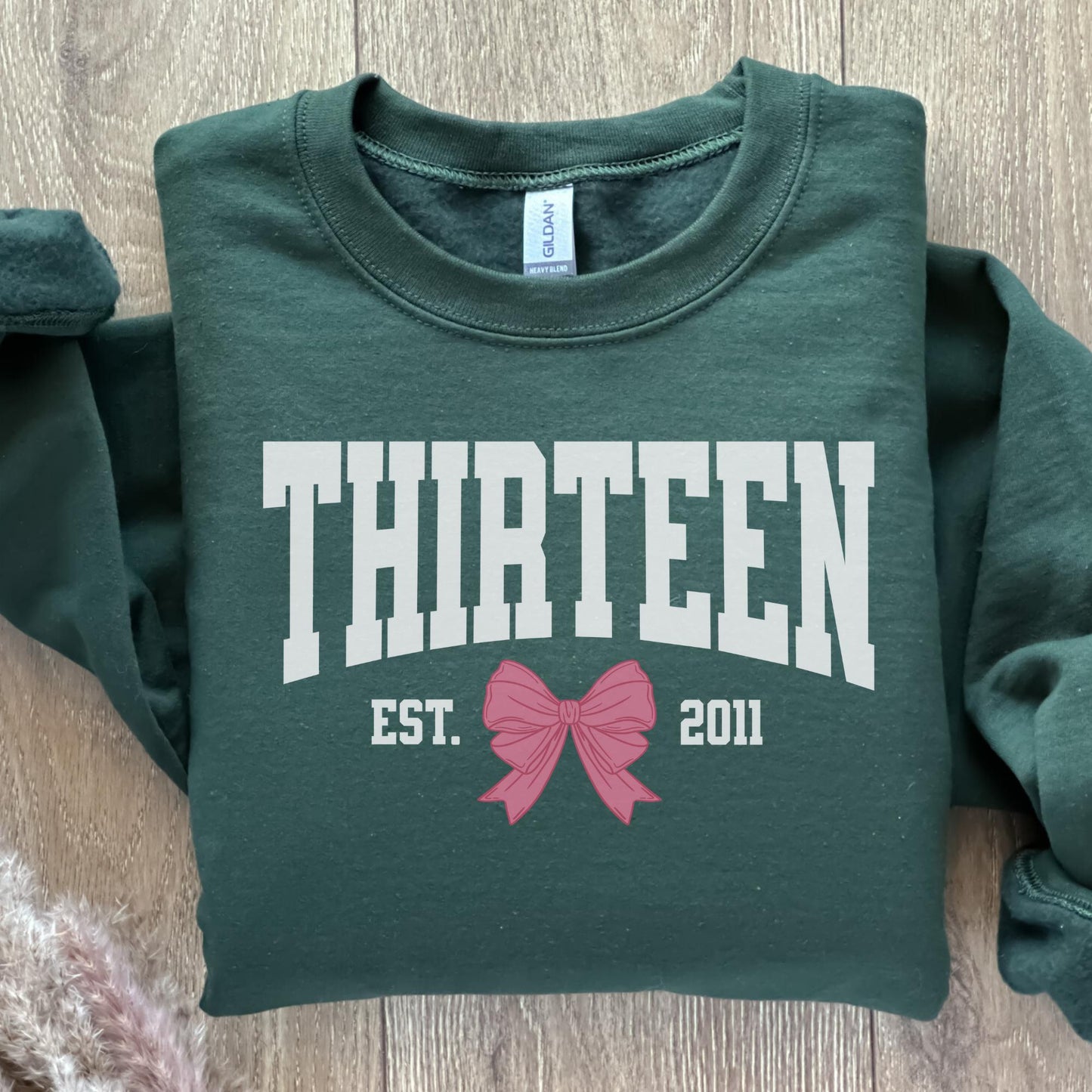 Coquette Bow Thirteenth Birthday Sweatshirt