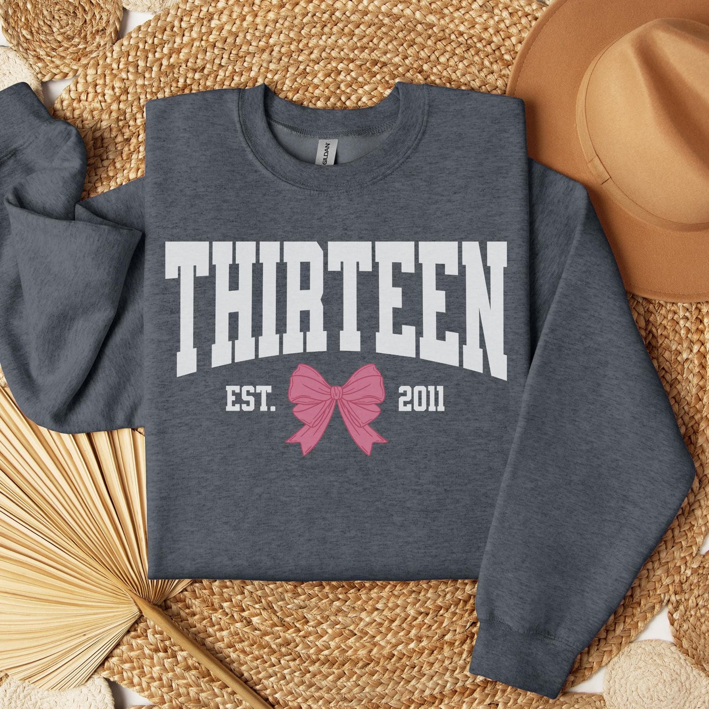 Coquette Bow Thirteenth Birthday Sweatshirt