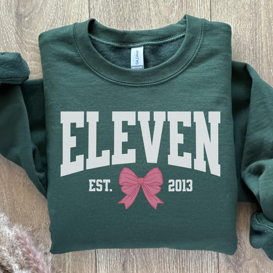 Coquette Bow 11th Birthday Sweatshirt