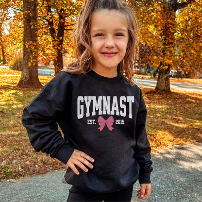 Custom Coquette Bow Gymnastics Sweatshirt