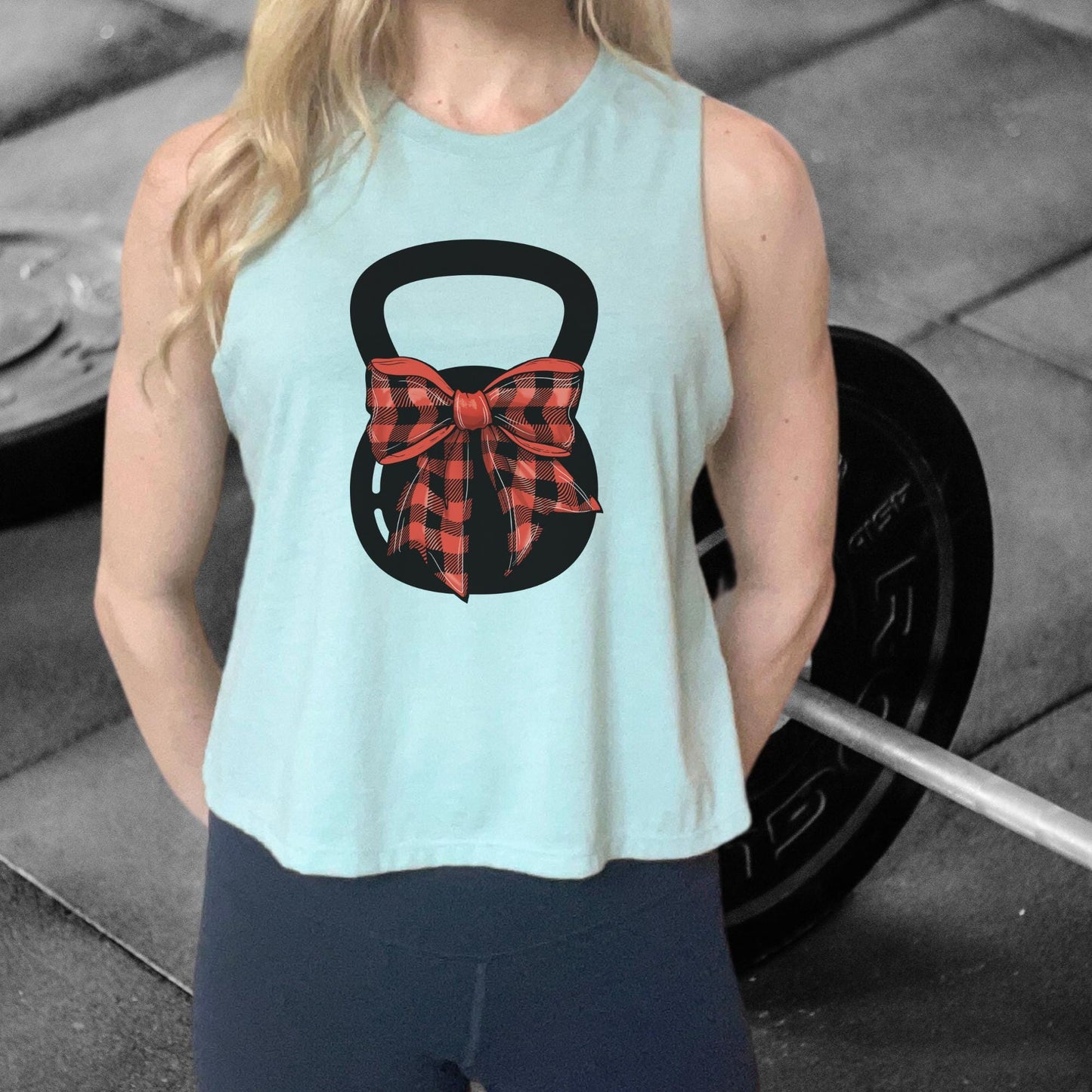 Christmas Coquette Bow Workout Top