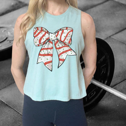 Christmas Cake Bow Workout Top