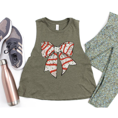 Christmas Cake Bow Workout Top