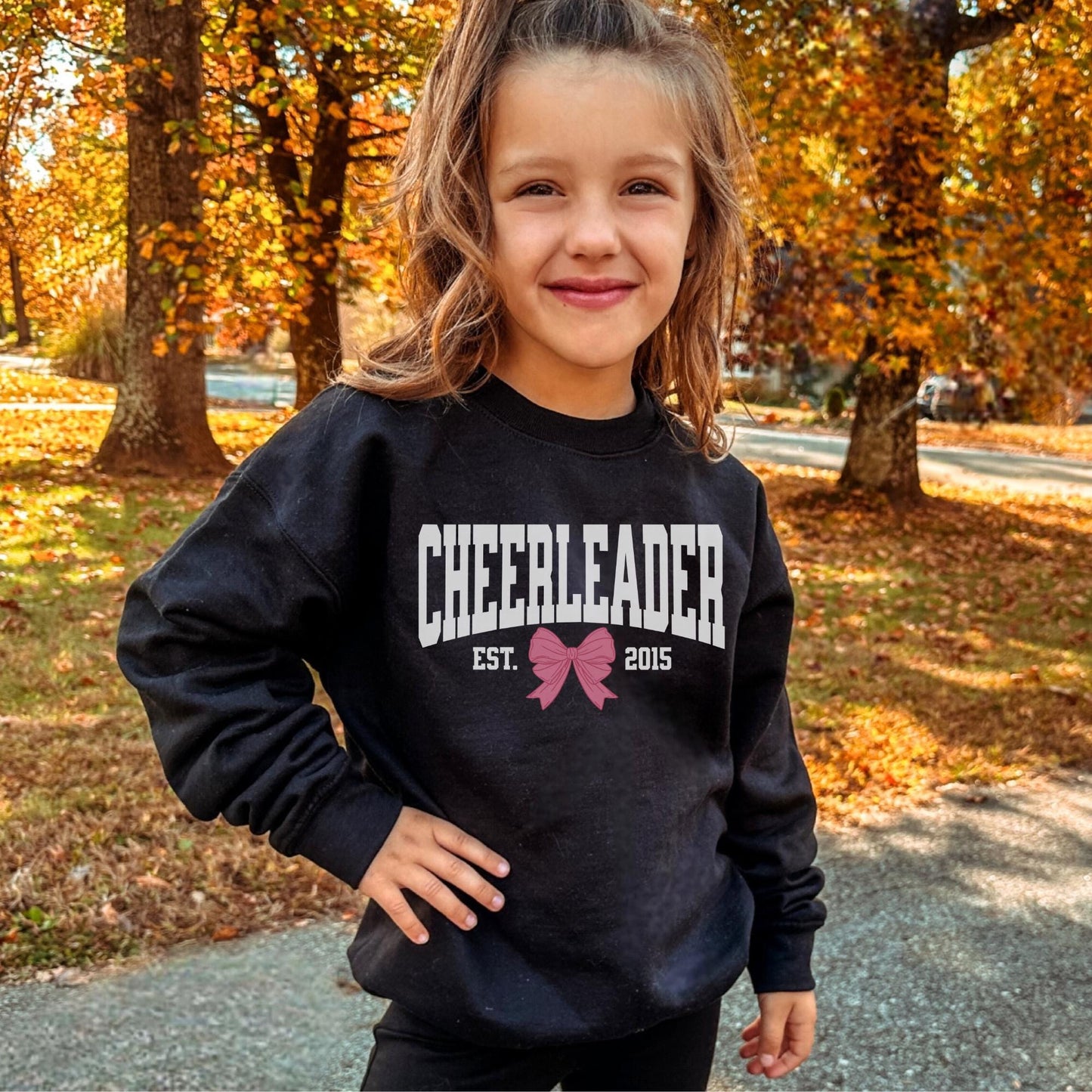 Custom Coquette Bow Cheerleader Sweatshirt