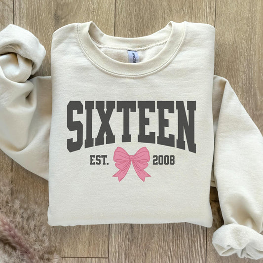 Coquette Bow Sixteenth Birthday Sweatshirt