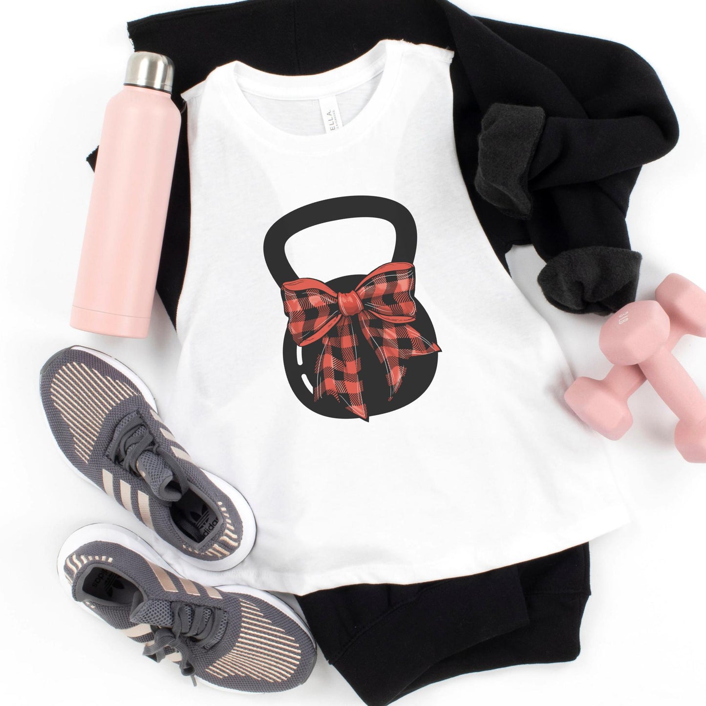 Christmas Coquette Bow Workout Top