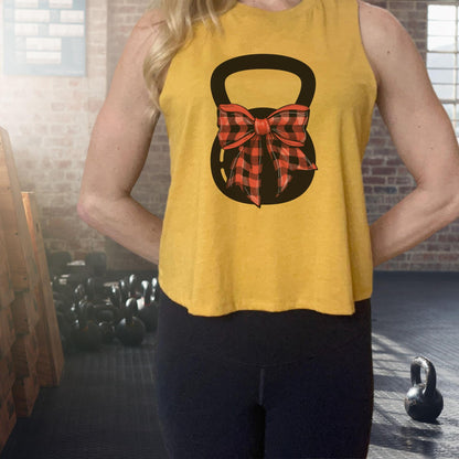 Christmas Coquette Bow Workout Top