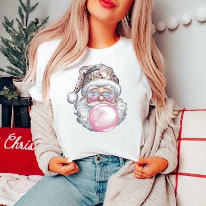 Santa Blowing Bubble Christmas Workout Top