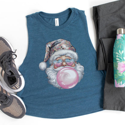 Santa Blowing Bubble Christmas Workout Top