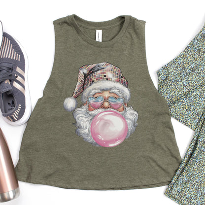 Santa Blowing Bubble Christmas Workout Top