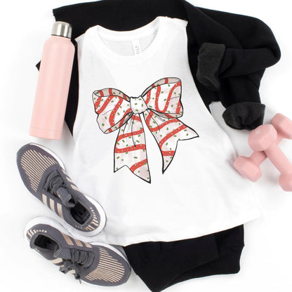 Christmas Cake Bow Workout Top