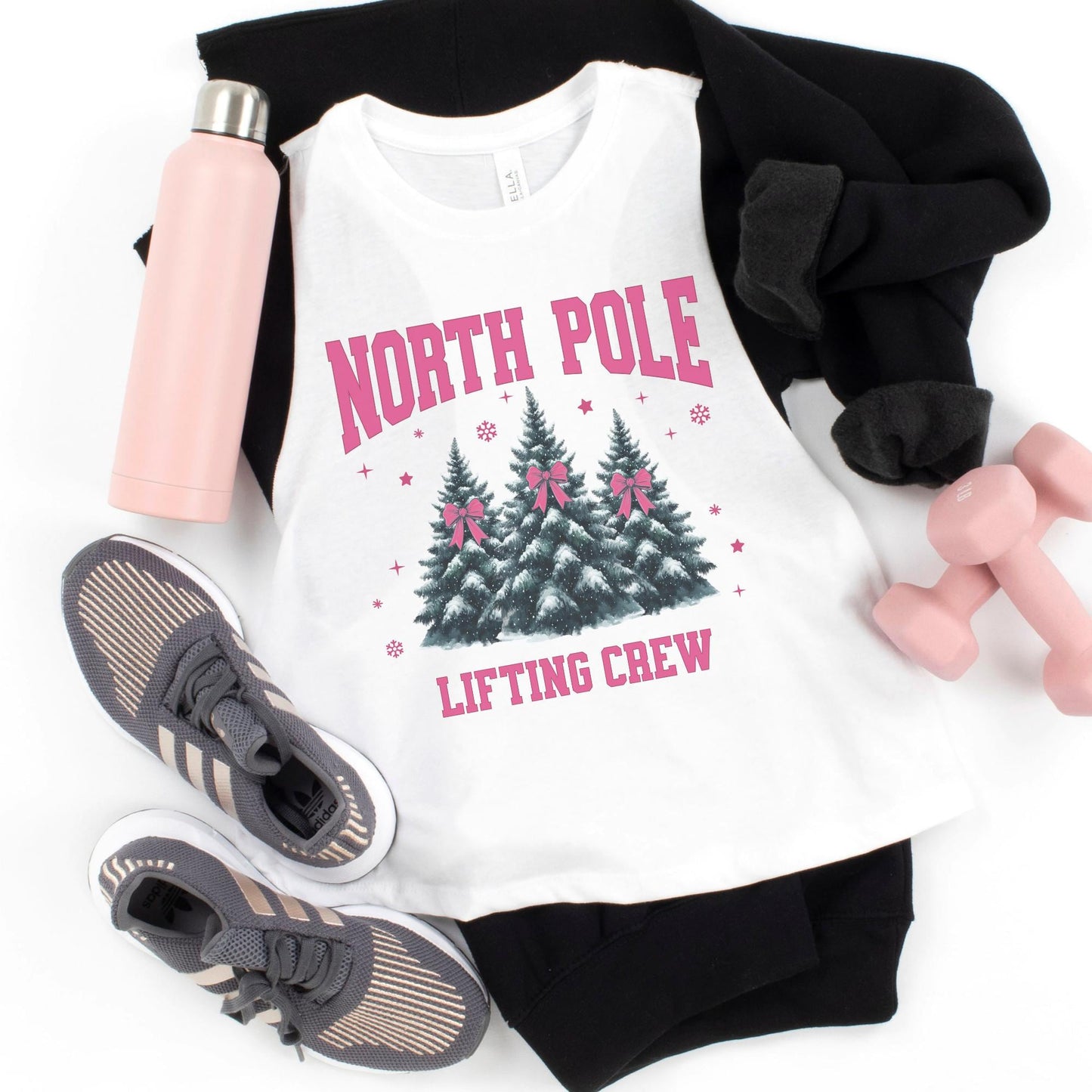 Christmas Tree Coquette Bow Workout Top