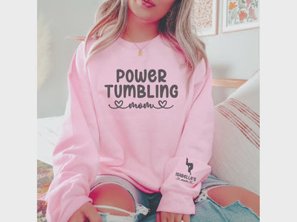 Personalized Power Tumbling Mom Sweatshirt with Custom Sleeve Design