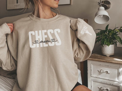 Chess Mom Sweatshirt with Custom Sleeve Design