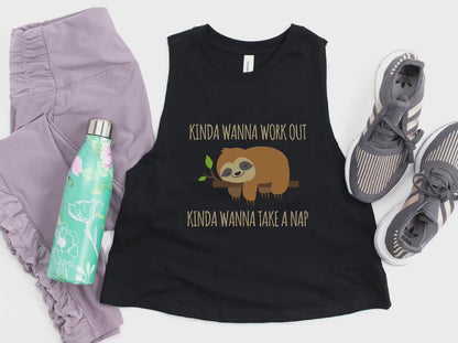 Kinda Wanna Work Out Kinda Wanna Take A Nap Crop Tank Top