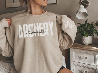 Archery Mom Sweatshirt with Custom Sleeve Design