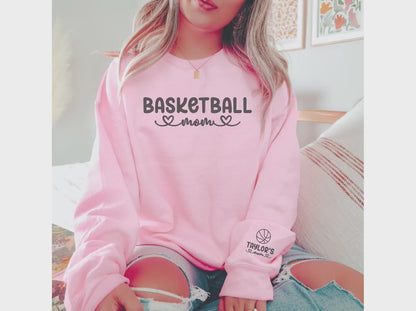 Personalized Basketball Mom Sweatshirt with Custom Sleeve Design