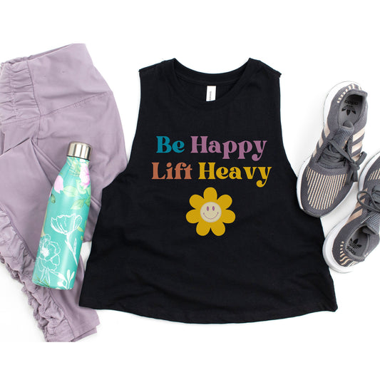 Retro Be Happy Lift Heavy Crop Tank Top