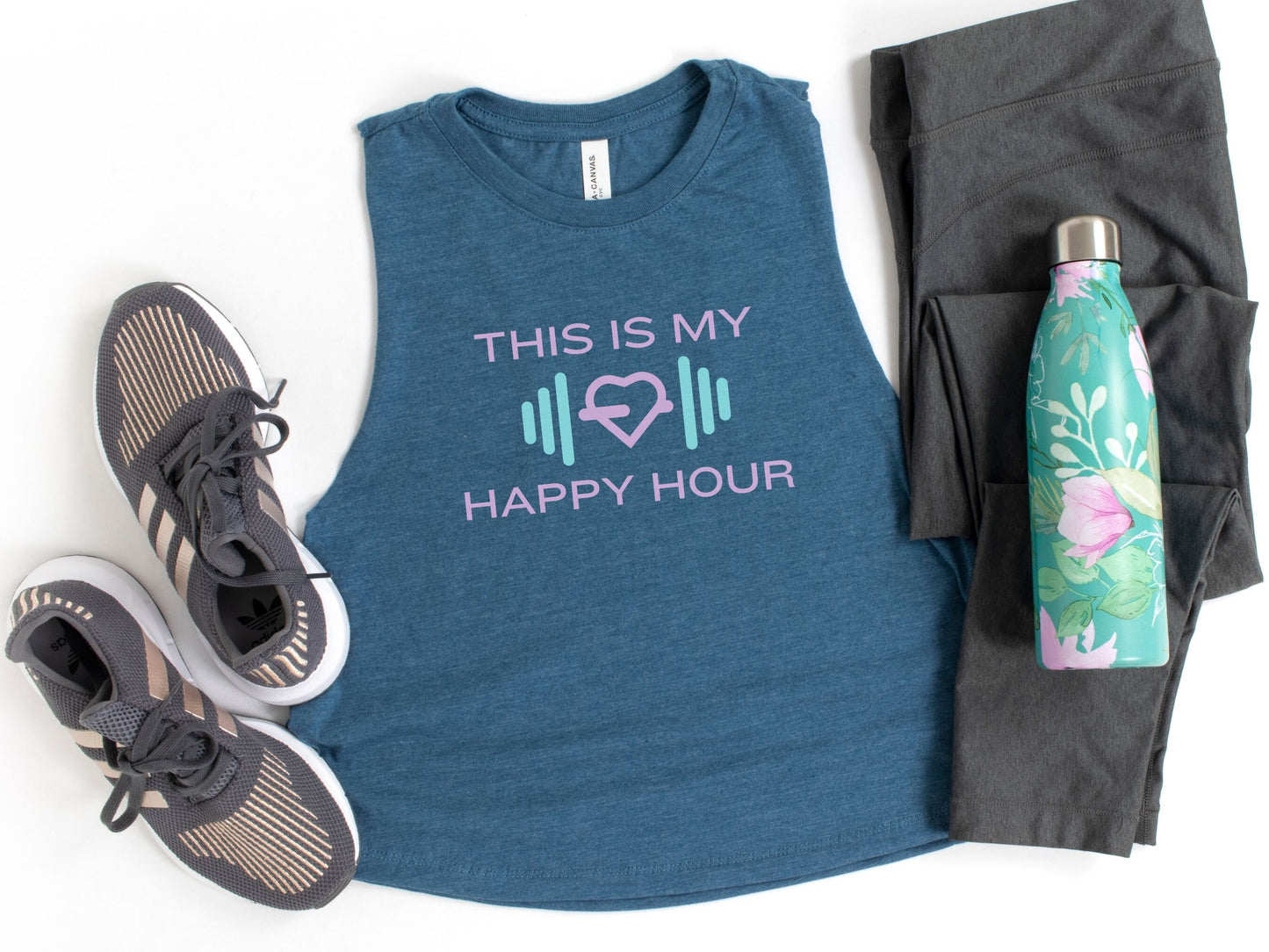 This is My Happy Hour Crop Tank Top