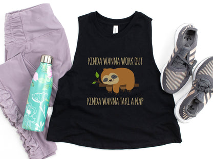 Kinda Wanna Work Out Kinda Wanna Take A Nap Crop Tank Top