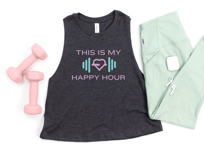 This is My Happy Hour Crop Tank Top