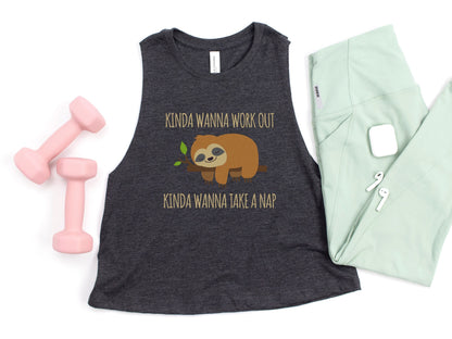 Kinda Wanna Work Out Kinda Wanna Take A Nap Crop Tank Top