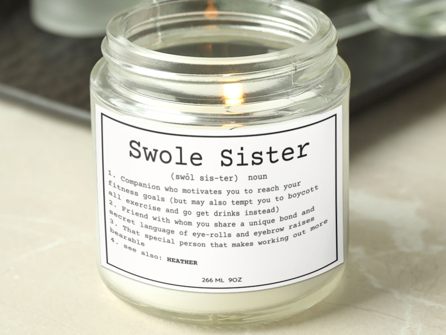 Personalized Swole Sister Candle