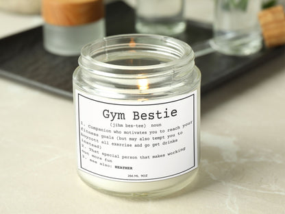 Personalized Gym Bestie Candle