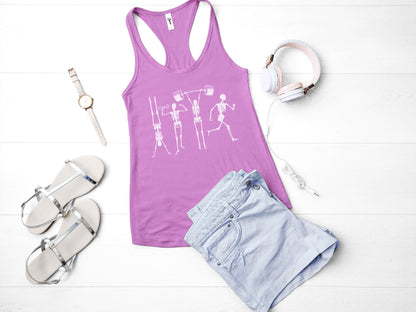 Skeletons Working Out Gym Tank Top