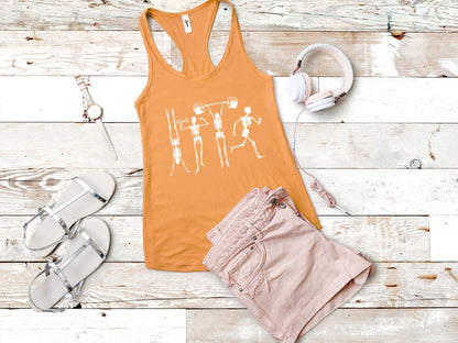 Skeletons Working Out Gym Tank Top