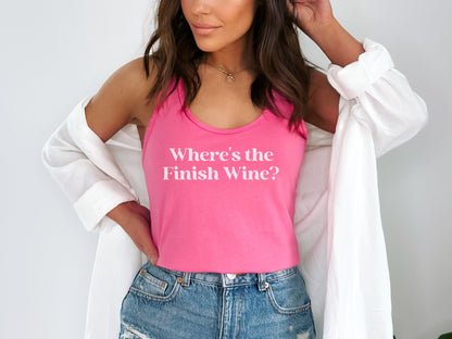 Where's the Finish Wine? Funny Running Tank Top