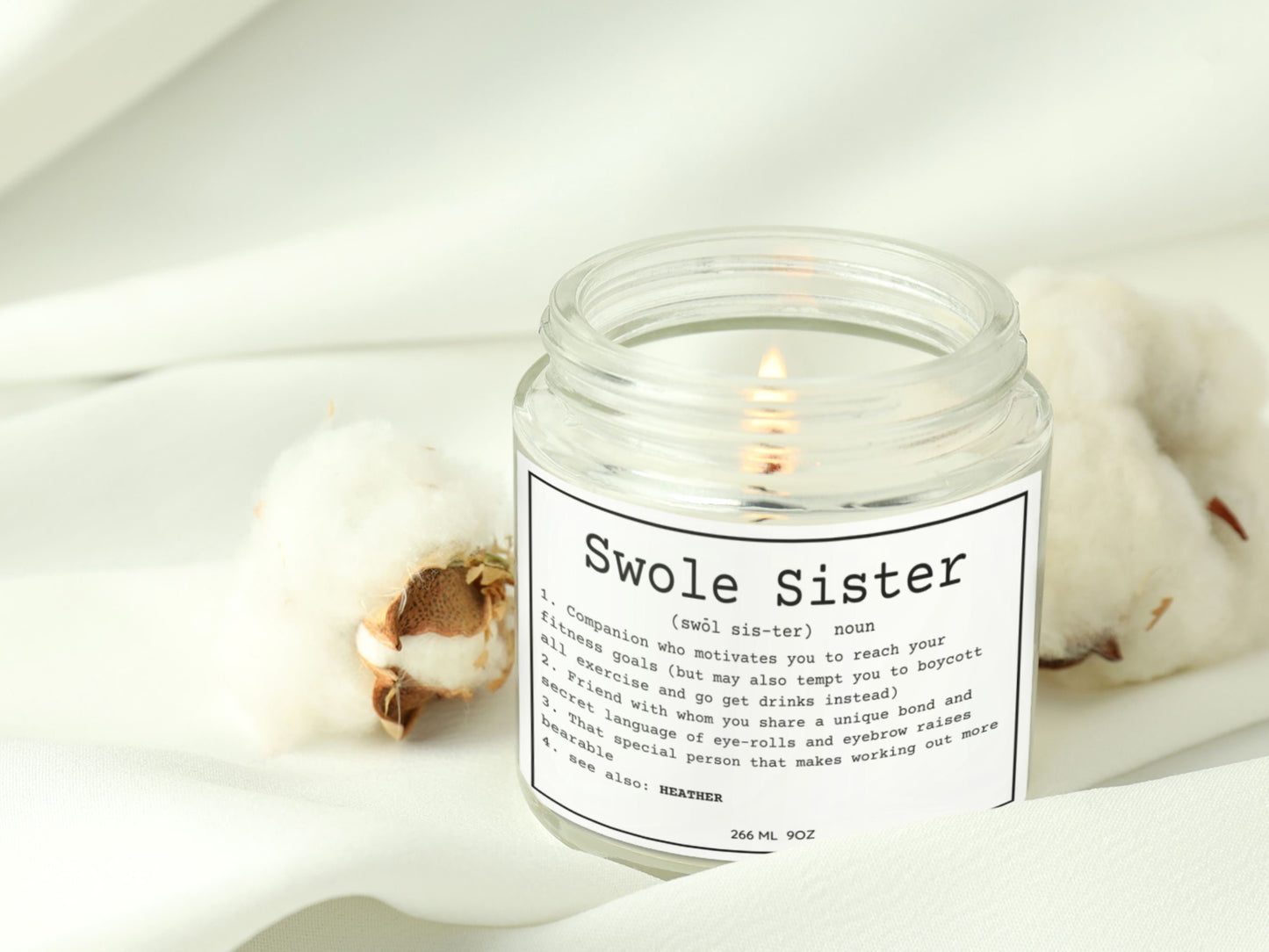 Personalized Swole Sister Candle