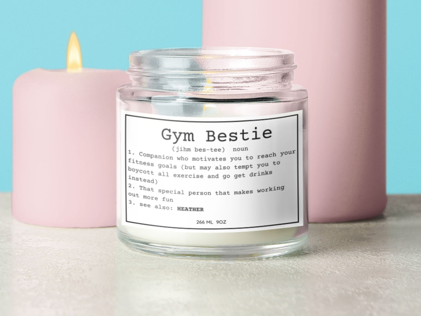 Personalized Gym Bestie Candle