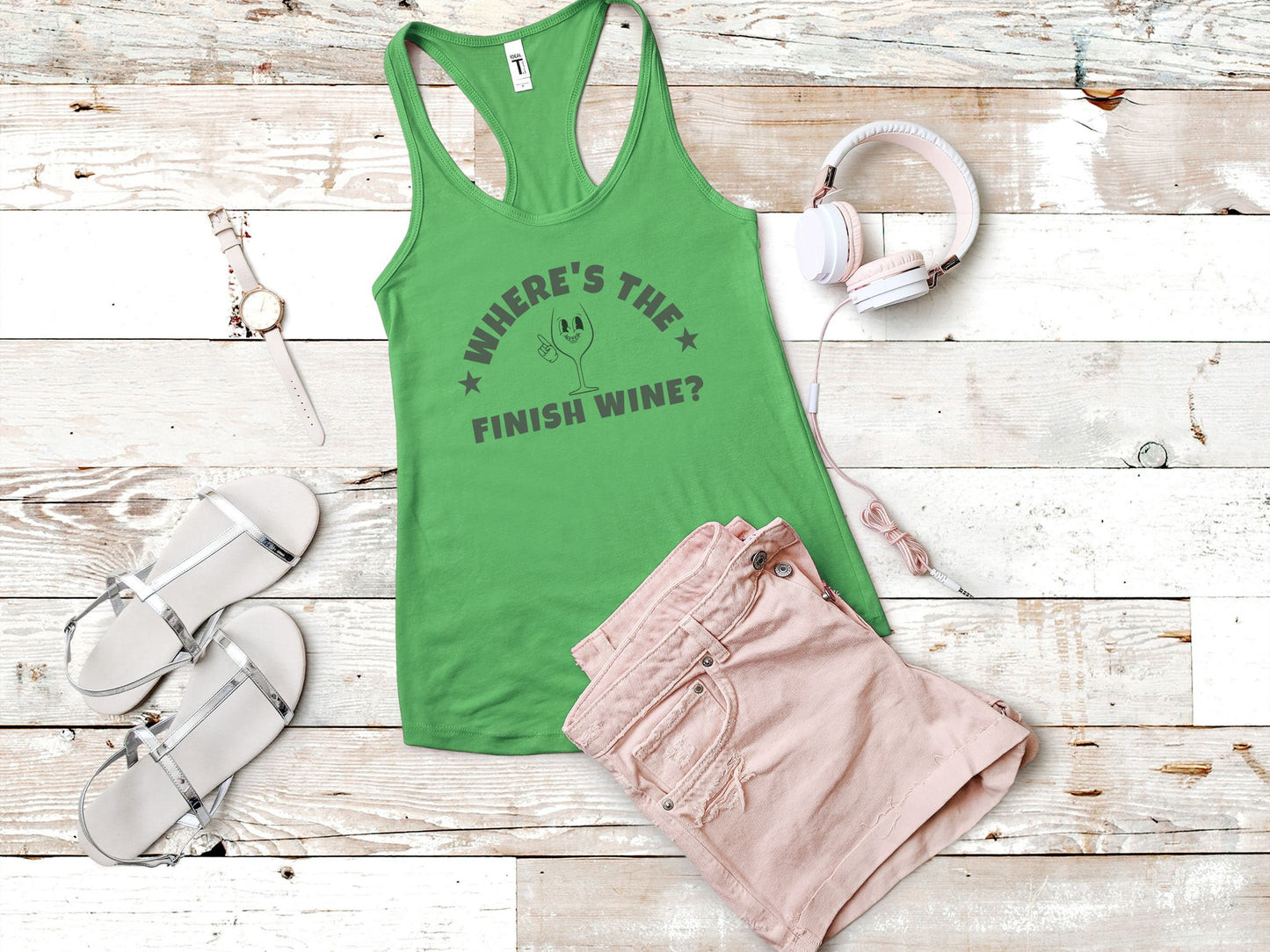 Where's the Finish Wine? Funny Running Tank Top