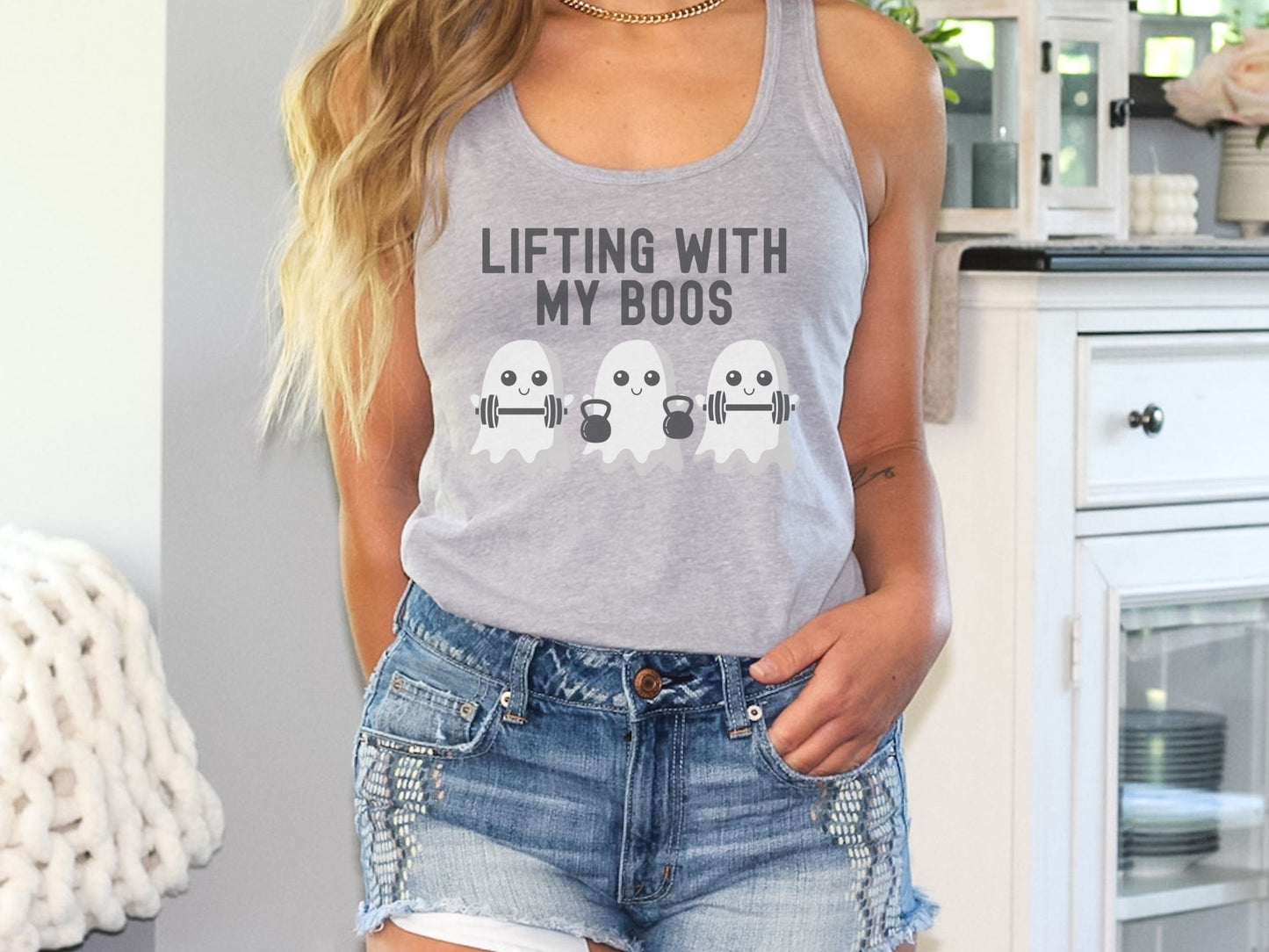 Lifting with my Boos Halloween Workout Tank Top